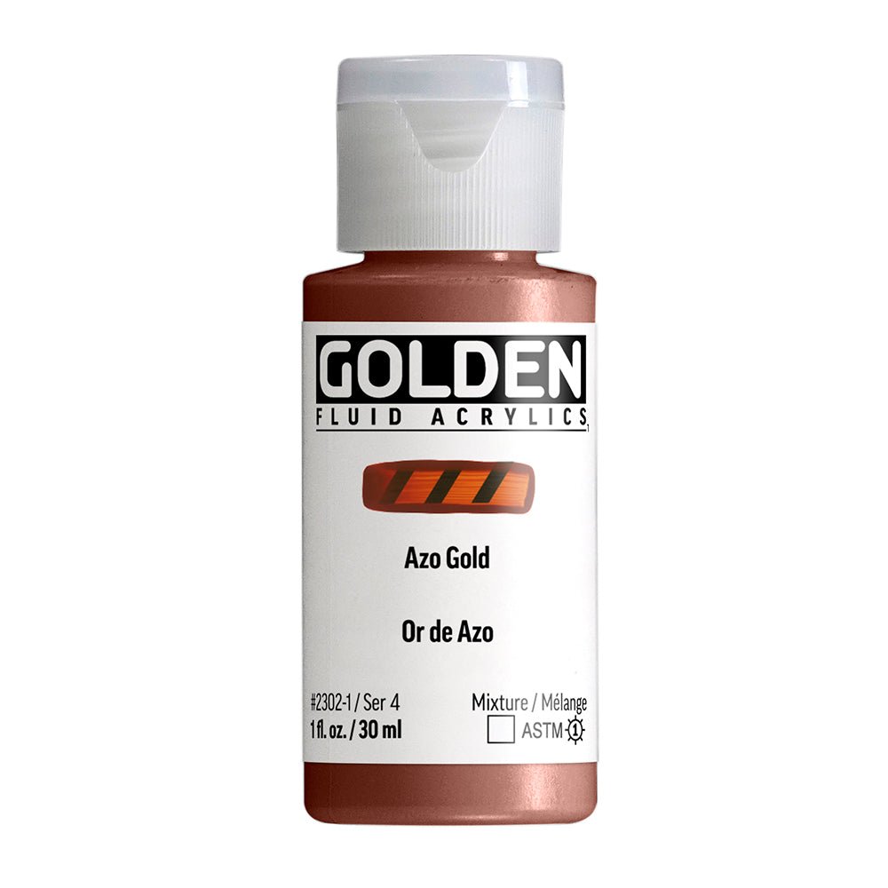 Golden Fluid Acrylic Azo Gold 1 oz (pre-order) - The Merri Artist - merriartist.com