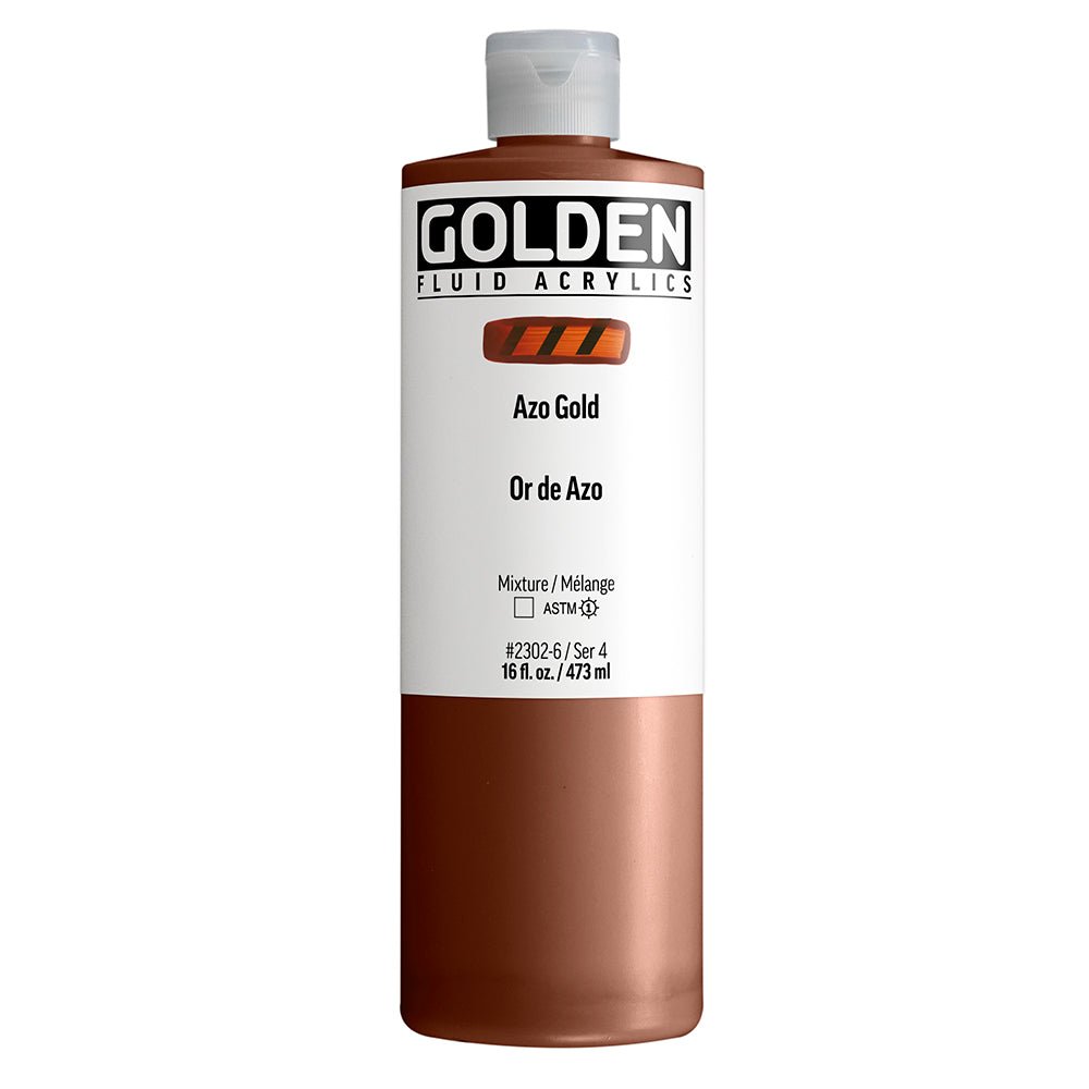 Golden Fluid Acrylic Azo Gold 16 oz (pre-order) - The Merri Artist - merriartist.com