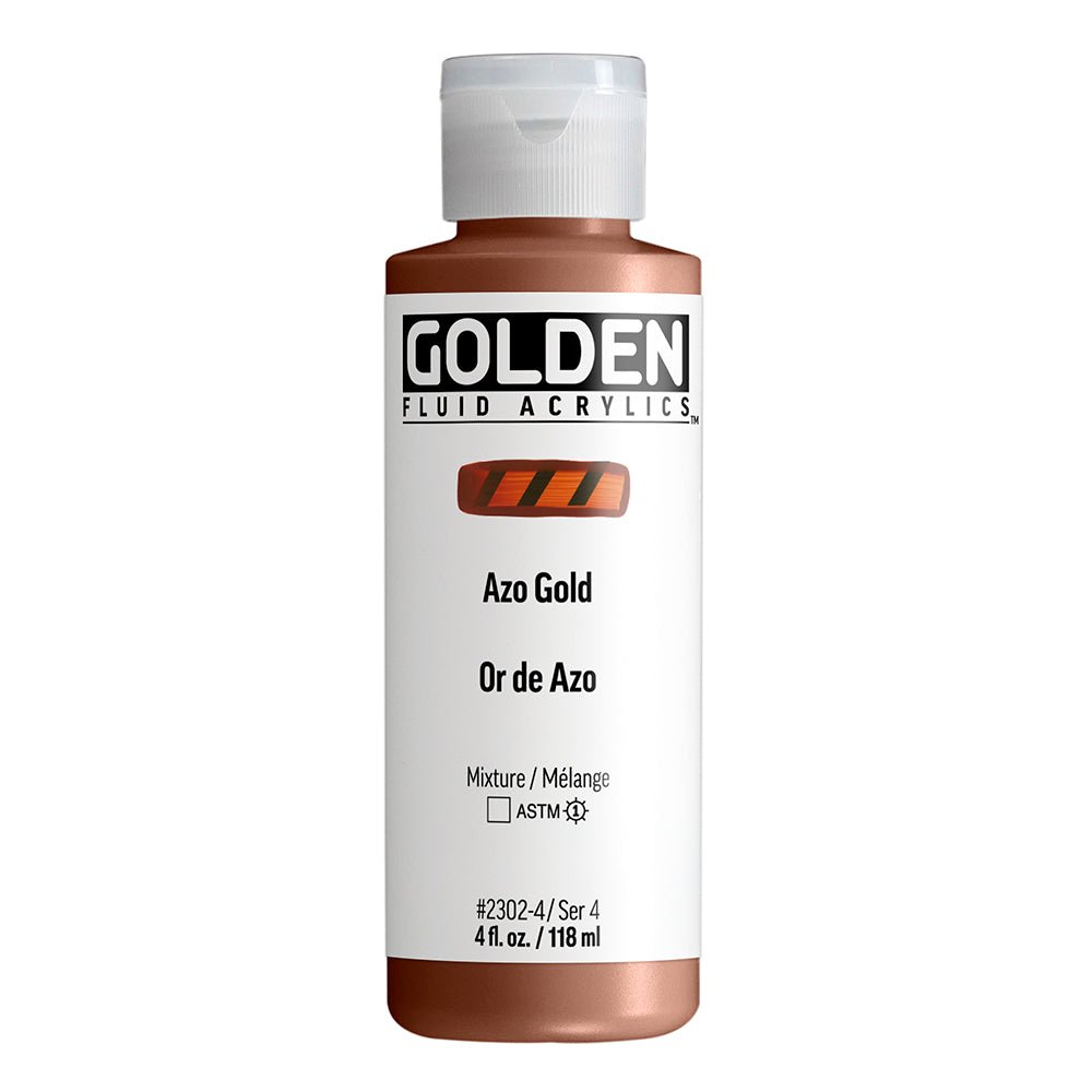 Golden Fluid Acrylic Azo Gold 4 oz (pre-order) - The Merri Artist - merriartist.com