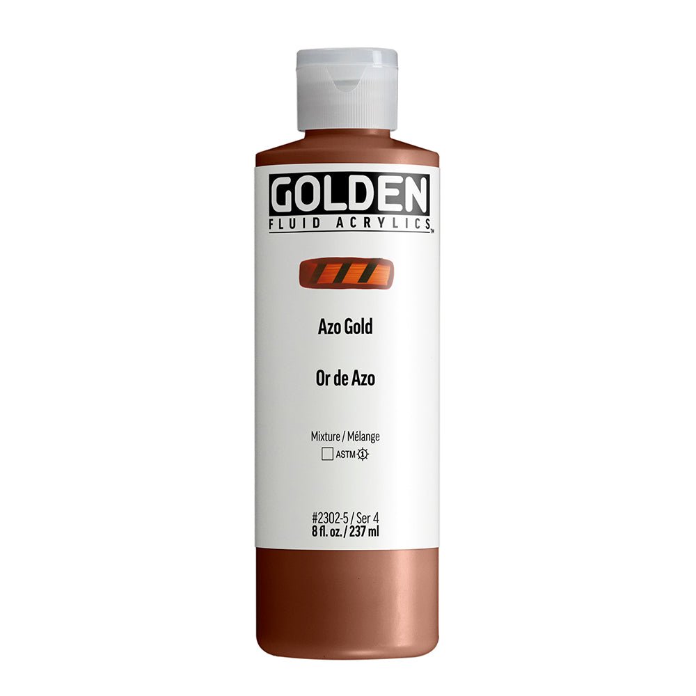 Golden Fluid Acrylic Azo Gold 8 oz (pre-order) - The Merri Artist - merriartist.com