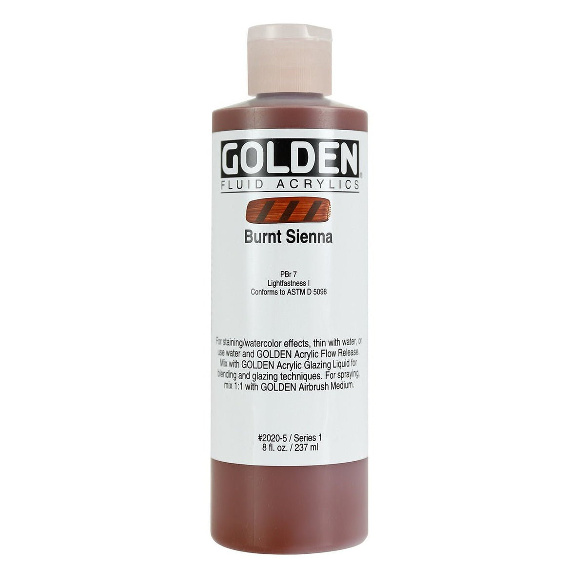 Golden Fluid Acrylic Burnt Sienna 8 oz - merriartist.com