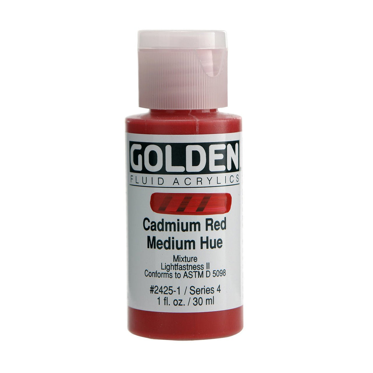 Golden Fluid Acrylic Cadmium Red Medium Hue 1 oz - merriartist.com