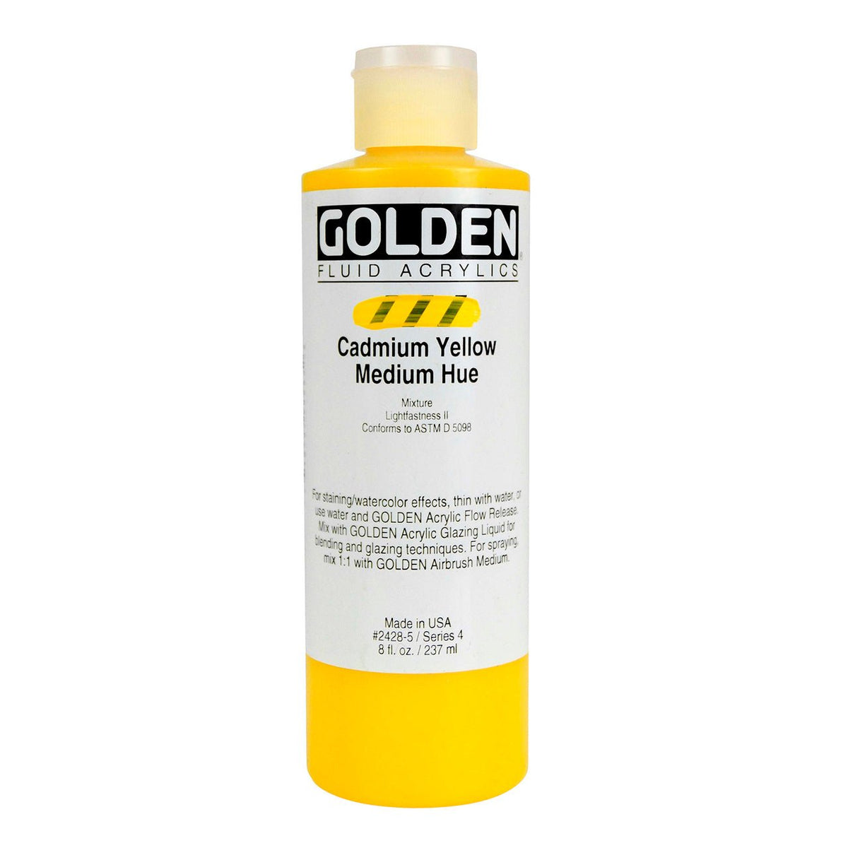 Golden Fluid Acrylic - Cadmium Yellow Medium Hue 4 oz.