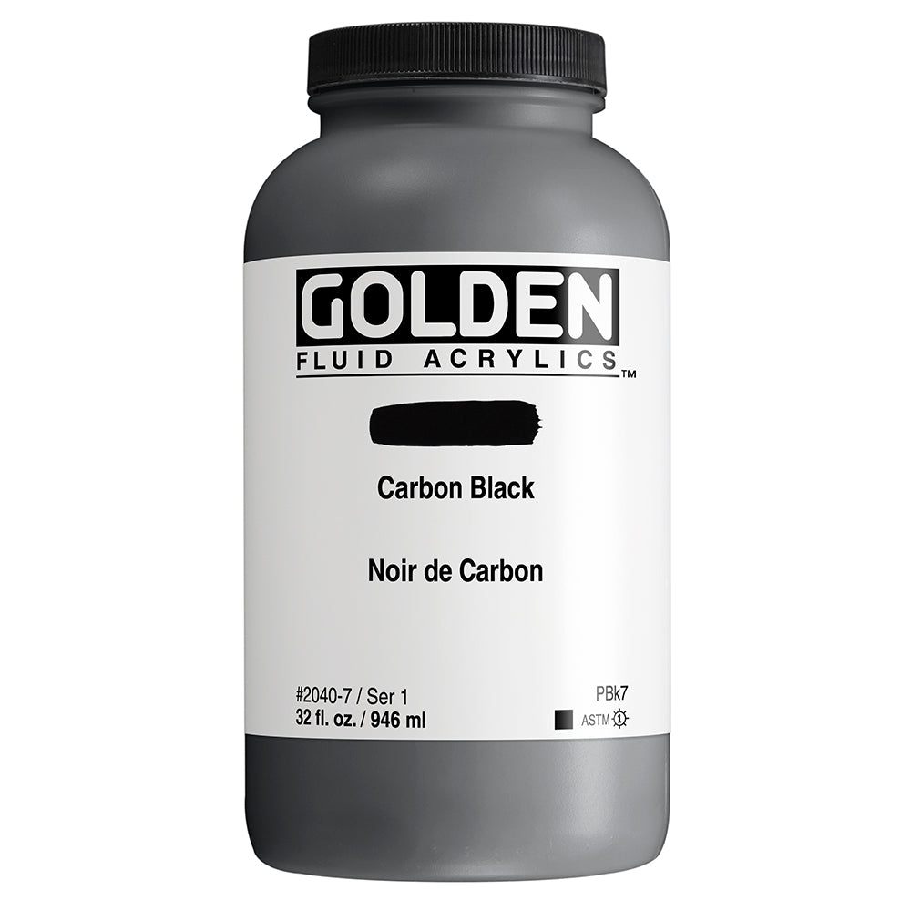 Golden Fluid Acrylic Carbon Black 32 oz - merriartist.com