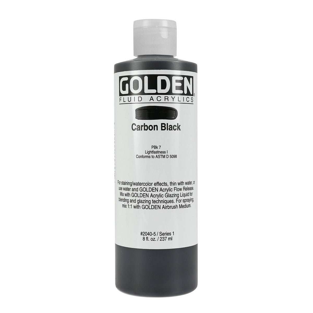 Golden Fluid Acrylic Carbon Black 8 oz - merriartist.com