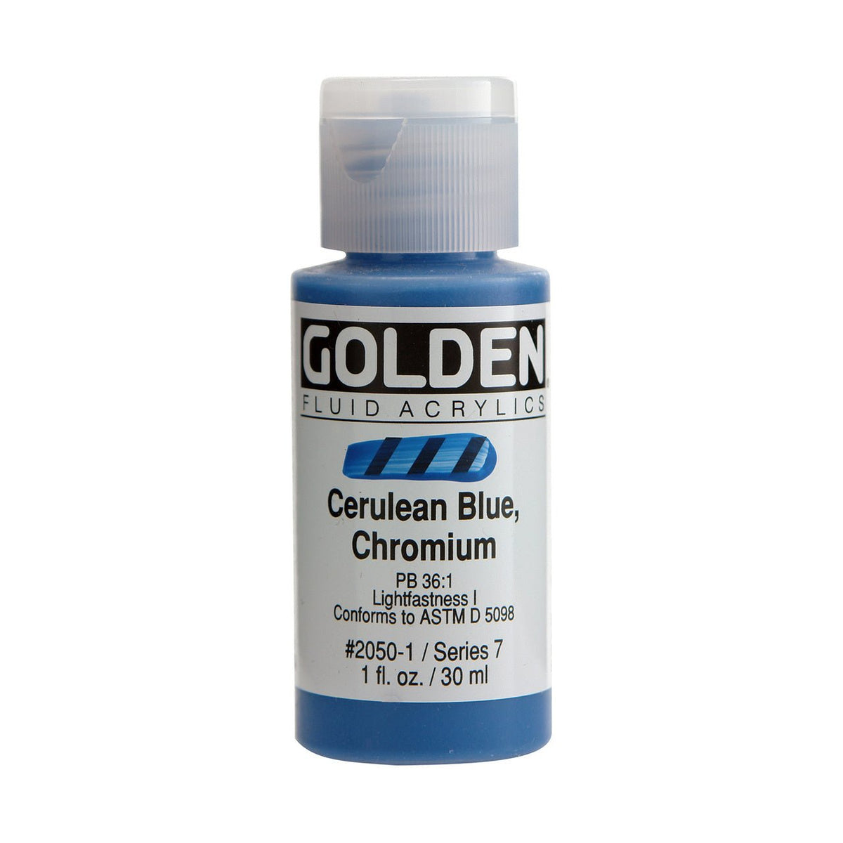 Golden Fluid Acrylic Cerulean Blue Chromium 1 oz - merriartist.com