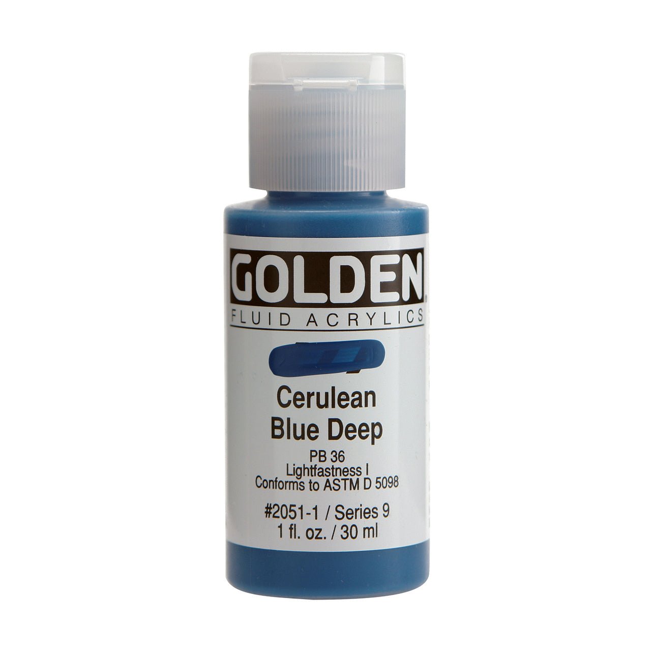 Golden Fluid Acrylic Cerulean Blue Deep 1 oz - merriartist.com