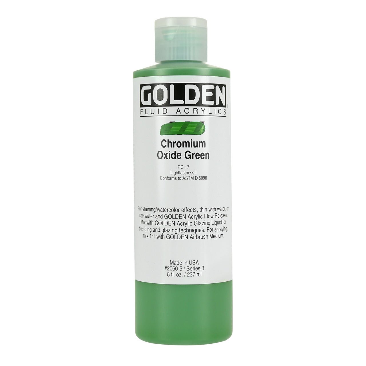 Golden Fluid Acrylic Chromium Oxide Green 8 oz - merriartist.com