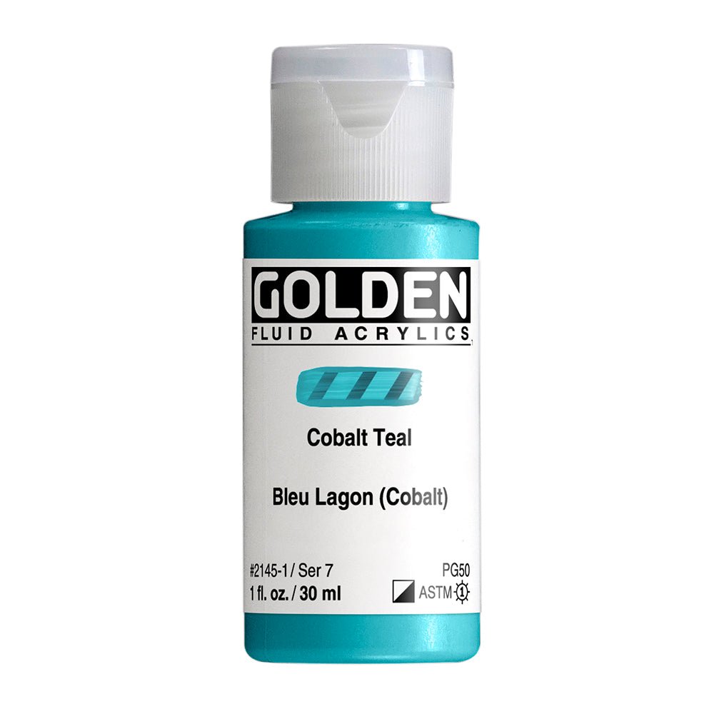 Golden Fluid Acrylic Cobalt Teal 1 oz - merriartist.com