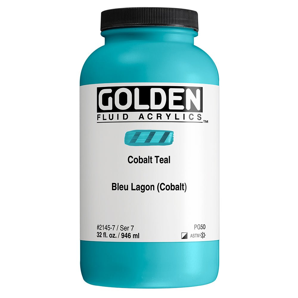 Golden Fluid Acrylic Cobalt Teal 32 oz - merriartist.com