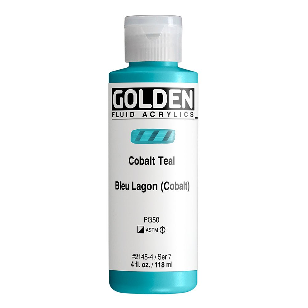 Golden Fluid Acrylic Cobalt Teal 4 oz - merriartist.com