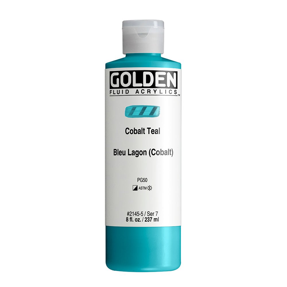 Golden Fluid Acrylic Cobalt Teal 8 oz - merriartist.com