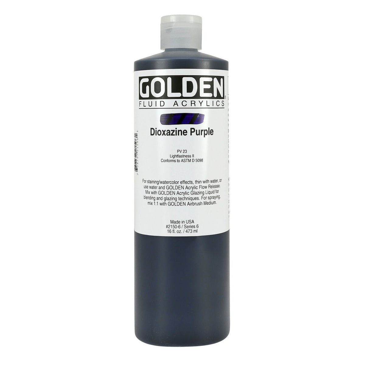 Golden Fluid Acrylic Dioxazine Purple 16 oz - merriartist.com
