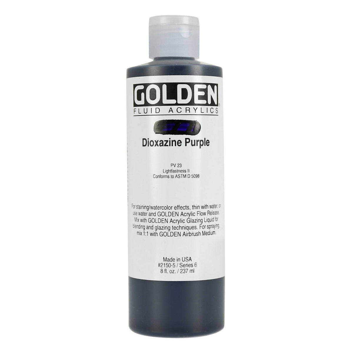 Golden Fluid Acrylic Dioxazine Purple 8 oz - merriartist.com