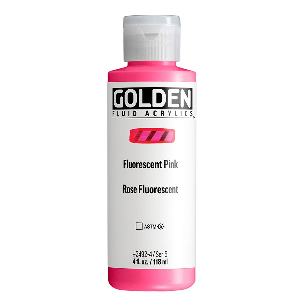 Golden Fluid Acrylic Fluorescent Pink 4 oz (pre-order) - The Merri Artist - merriartist.com