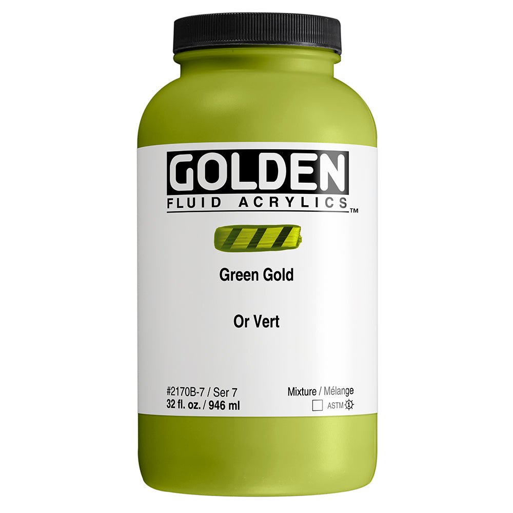 Golden Fluid Acrylic Green Gold 32 oz - merriartist.com