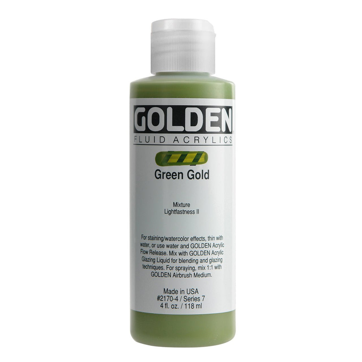 Golden Fluid Acrylic Green Gold 4 oz - merriartist.com