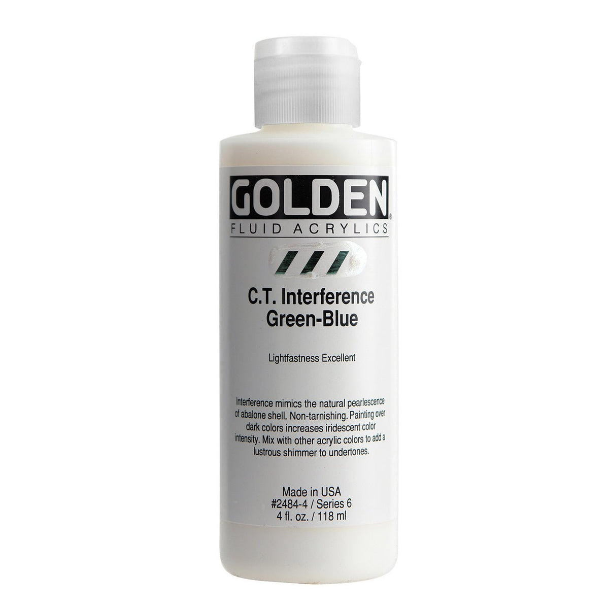 Golden Fluid Acrylic Interference C.T. Green-Blue 4 oz - merriartist.com