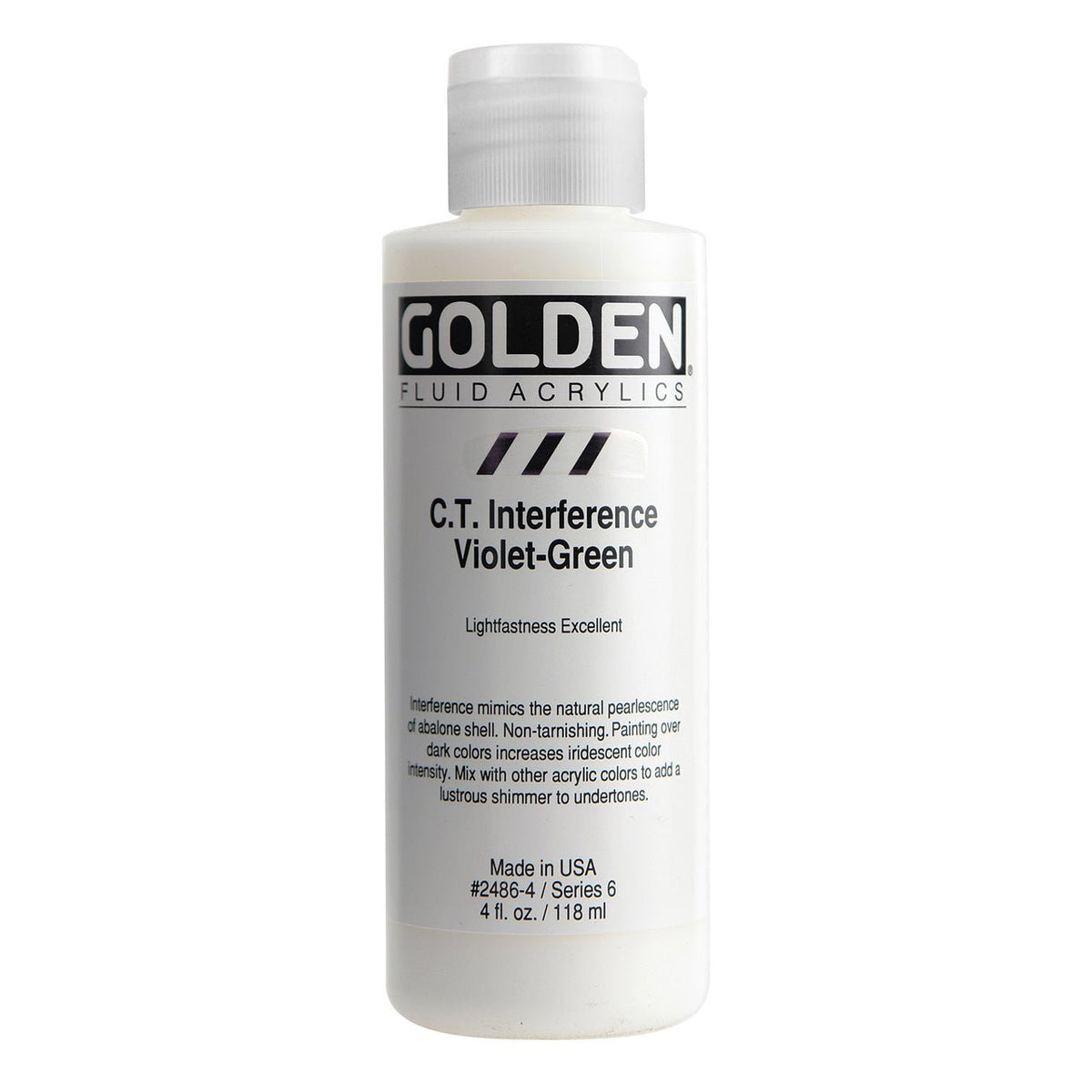 Golden Fluid Acrylic Interference C.T. Violet-Green 4 oz - merriartist.com