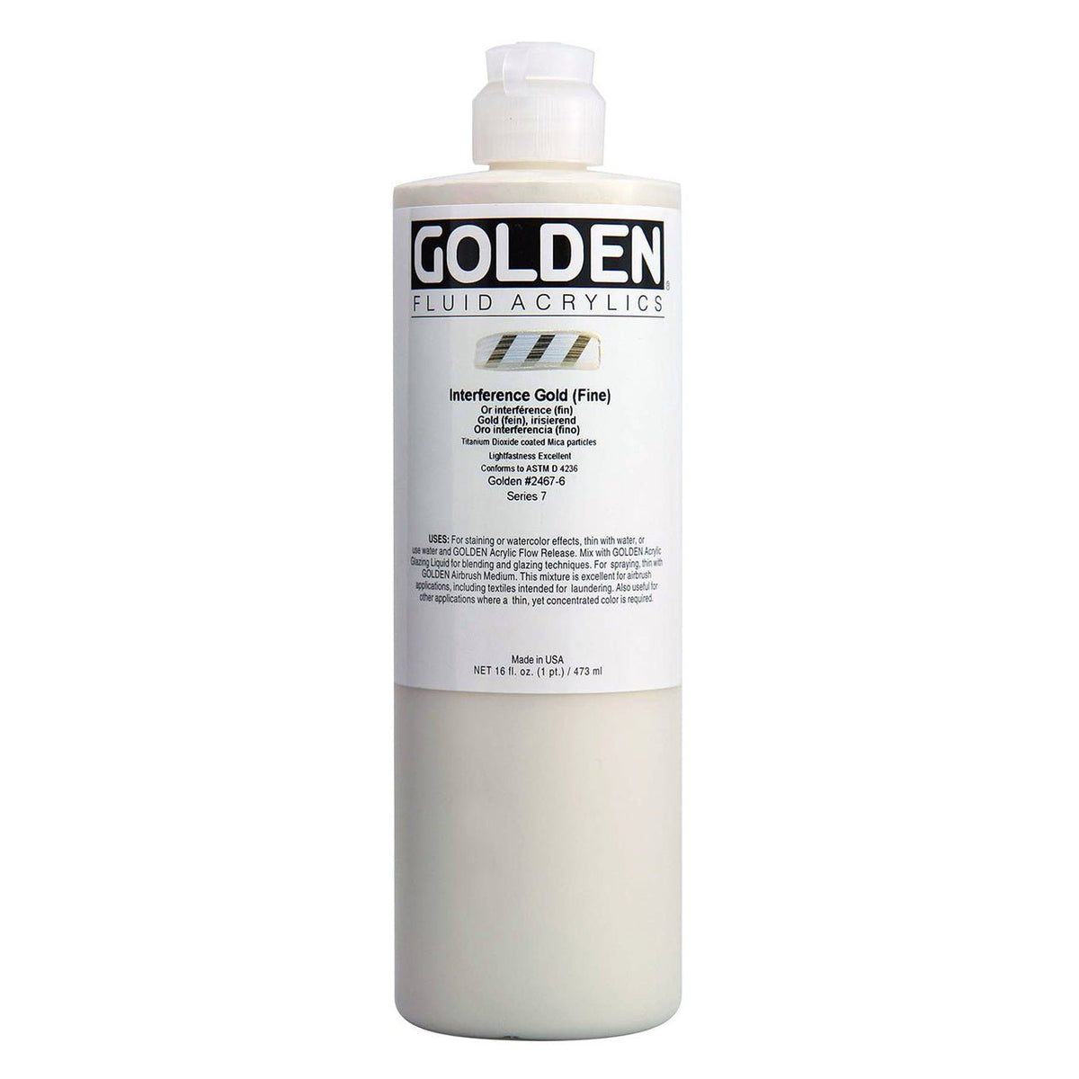 Golden Fluid Acrylic Interference Gold (fine) 16 oz - merriartist.com