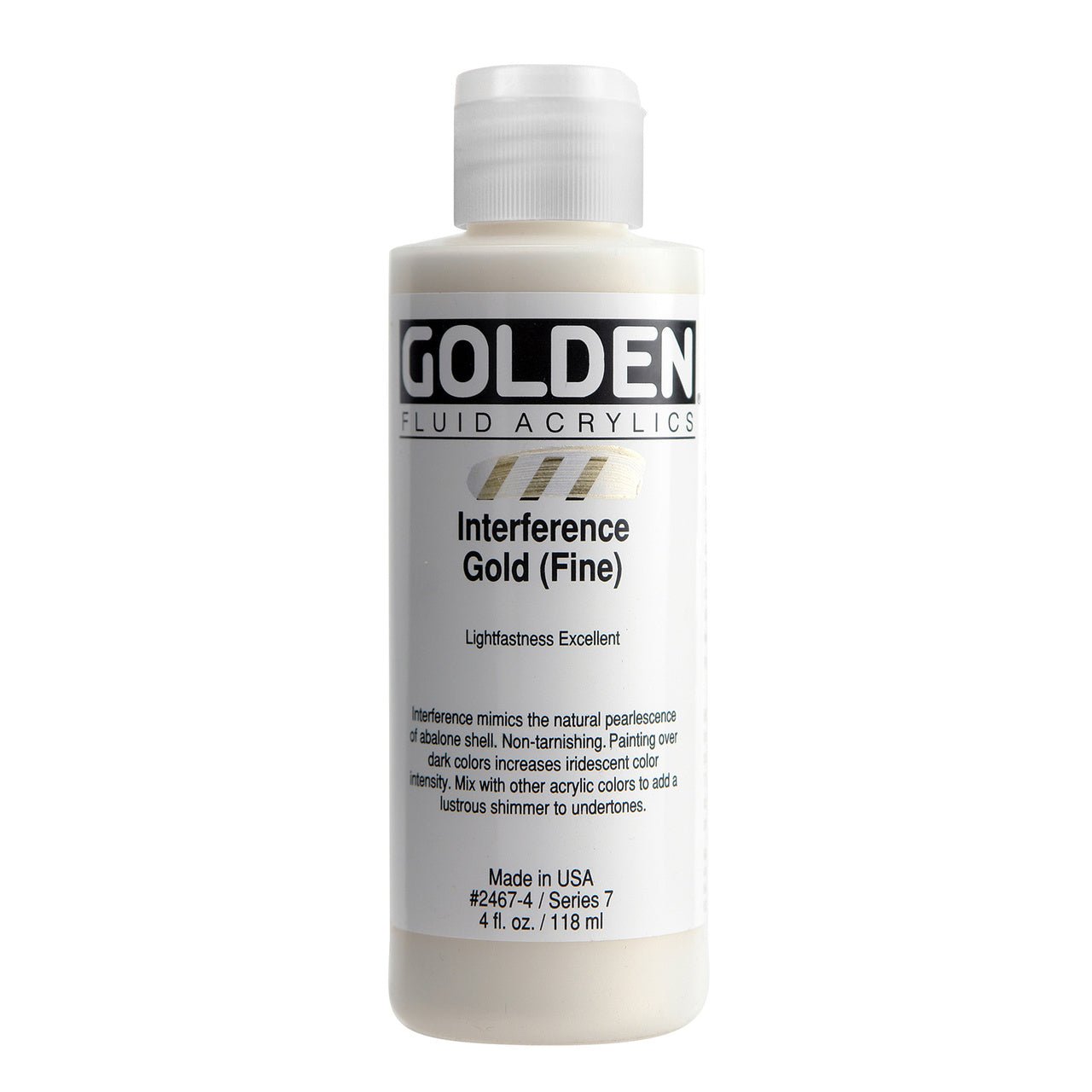 Golden Fluid Acrylic Interference Gold (fine) 4 oz - merriartist.com