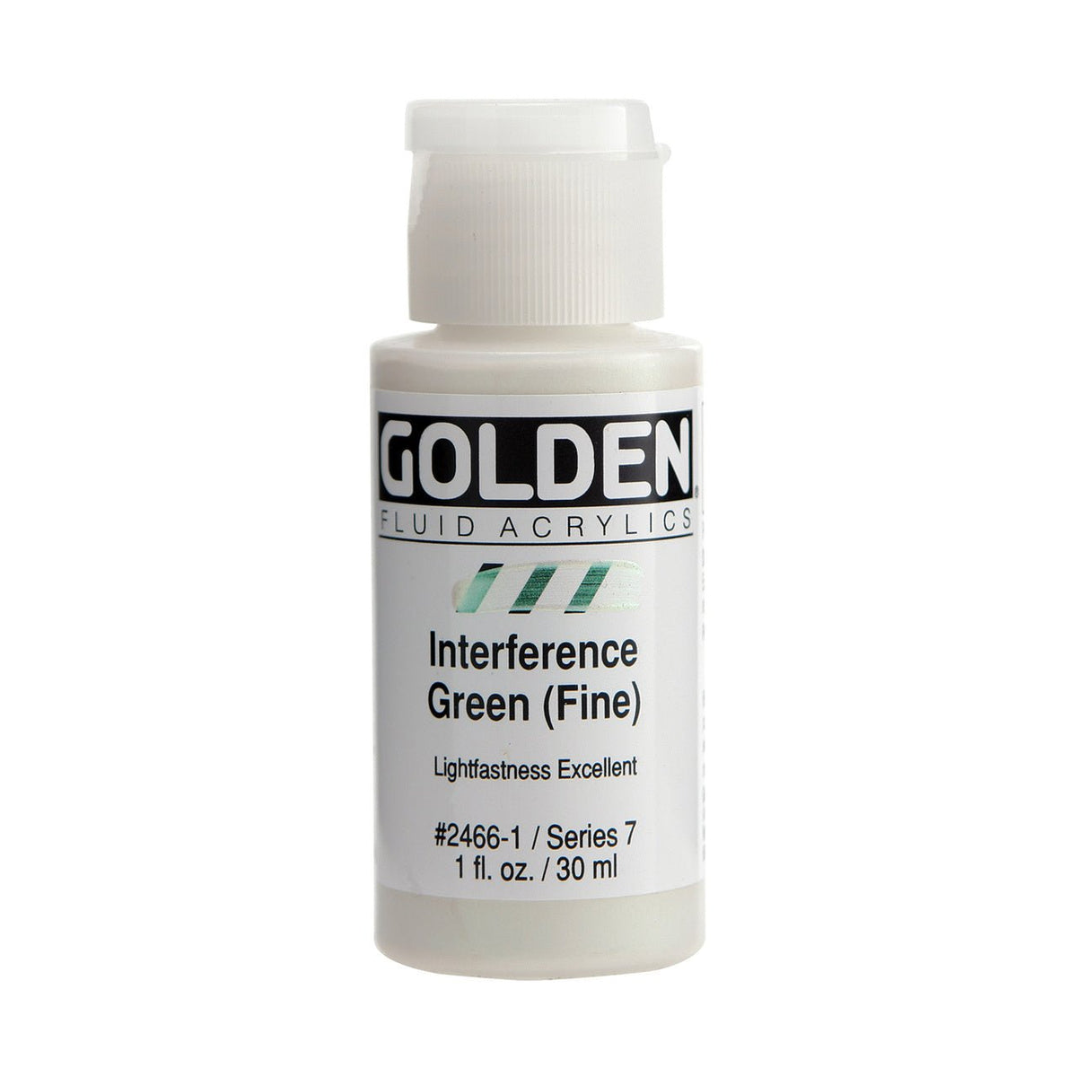 Golden Fluid Acrylic Interference Green (fine) 1 oz - merriartist.com