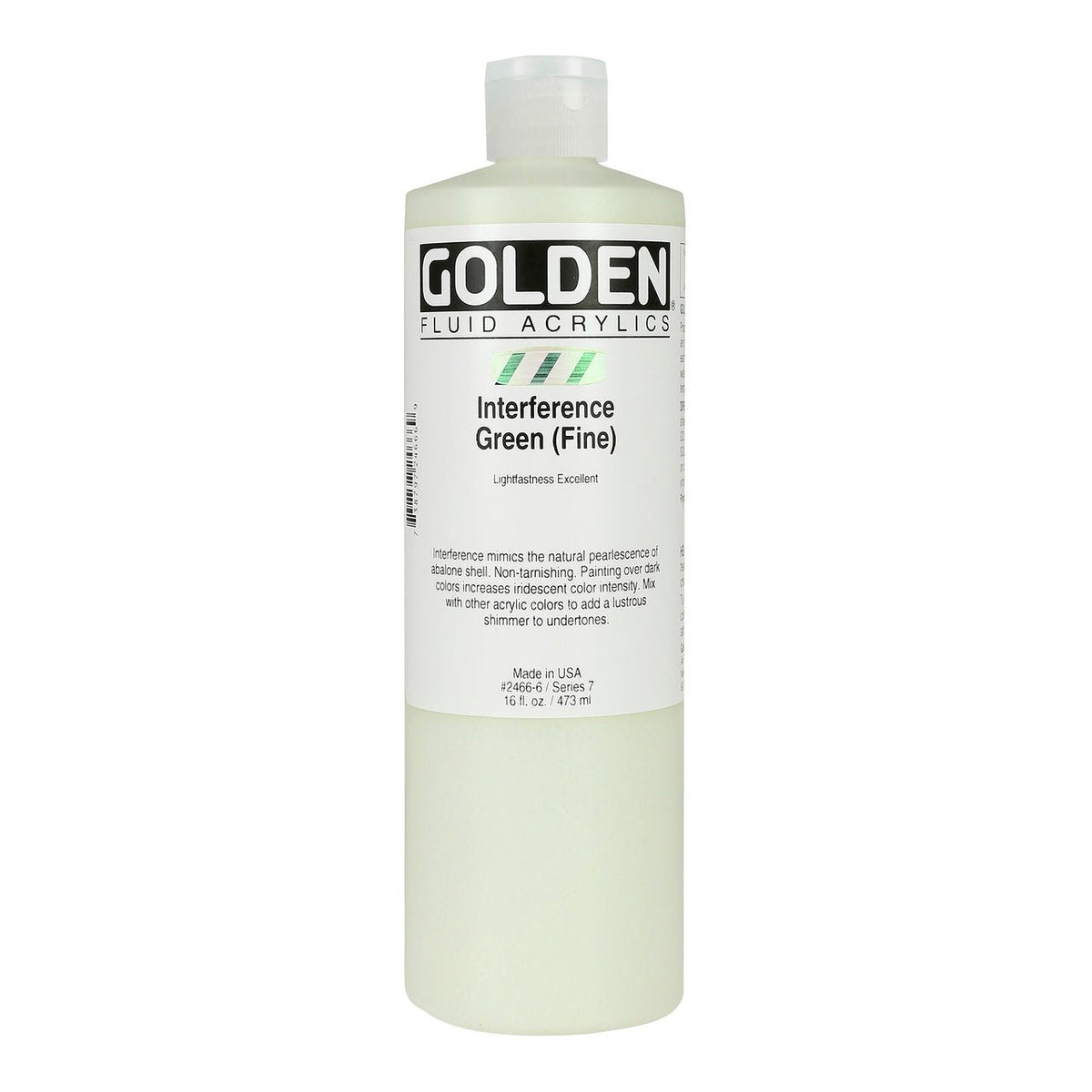 Golden Fluid Acrylic Interference Green (fine) 16 oz - merriartist.com