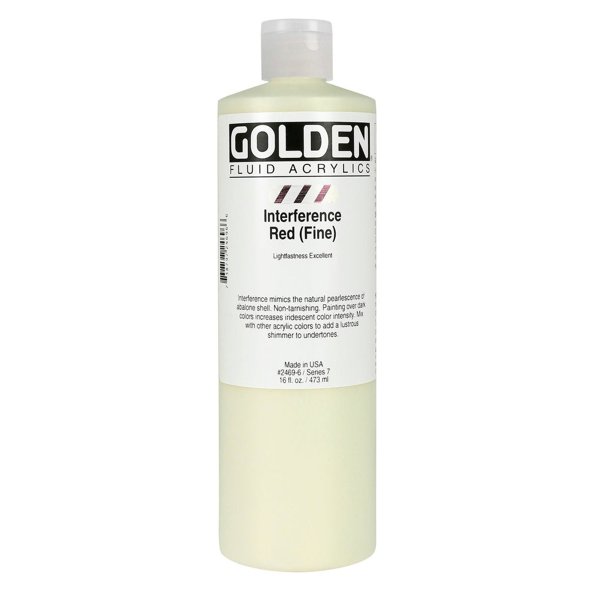 Golden Fluid Acrylic Interference Red (fine) 16 oz - merriartist.com