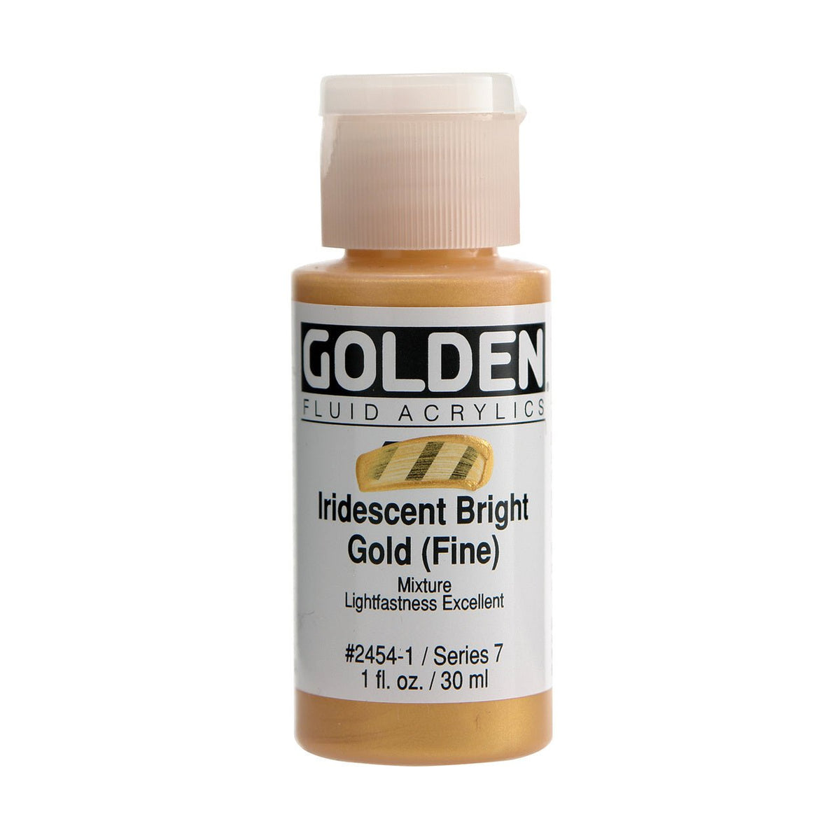 Golden Fluid Acrylic Iridescent Bright Gold (fine) 1 oz - merriartist.com