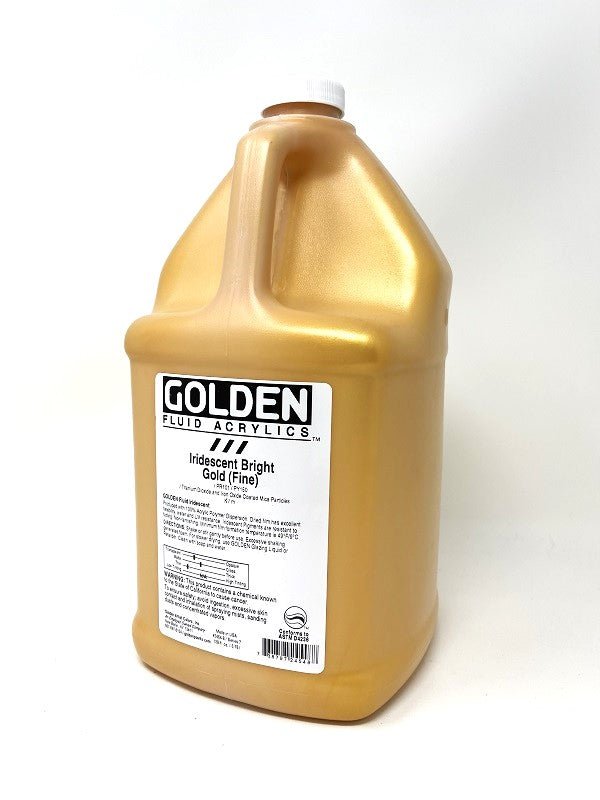 Golden Fluid Acrylic Iridescent Bright Gold (fine) 128 oz - merriartist.com