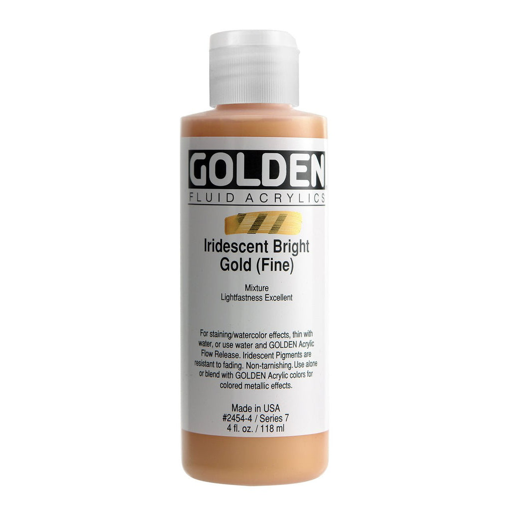 Golden Fluid Acrylics 4oz Iridescent Bright Gold (Fine)