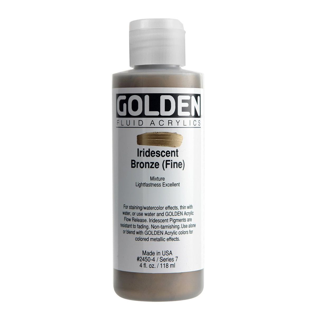 Golden Fluid Acrylic Iridescent Bronze (fine) 4 oz - merriartist.com