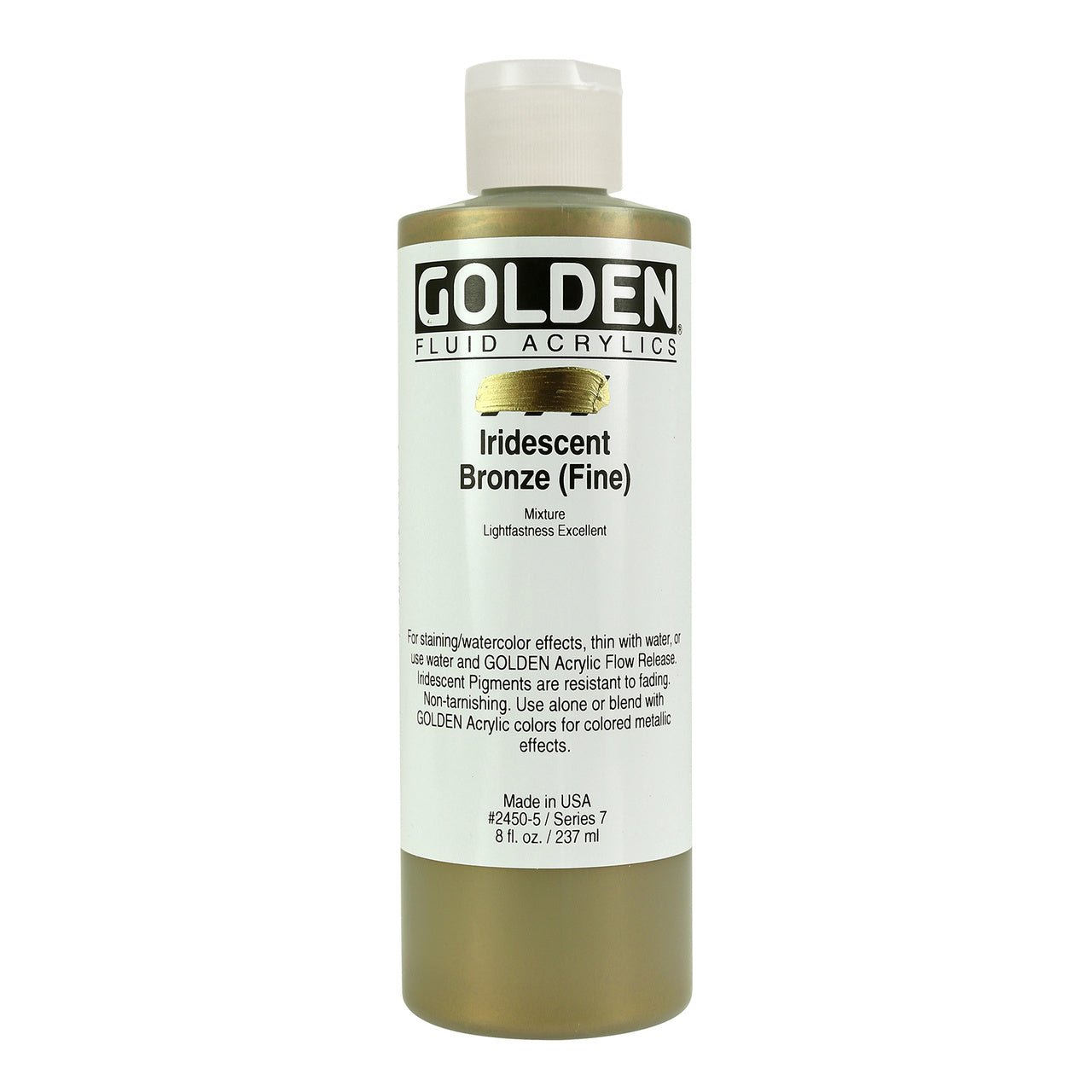 Golden Fluid Acrylic Iridescent Bronze (fine) 8 oz - merriartist.com