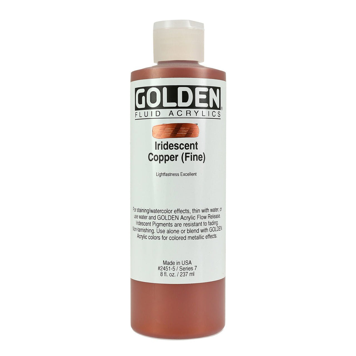 Golden Fluid Acrylic Iridescent Copper (fine) 8 oz - merriartist.com
