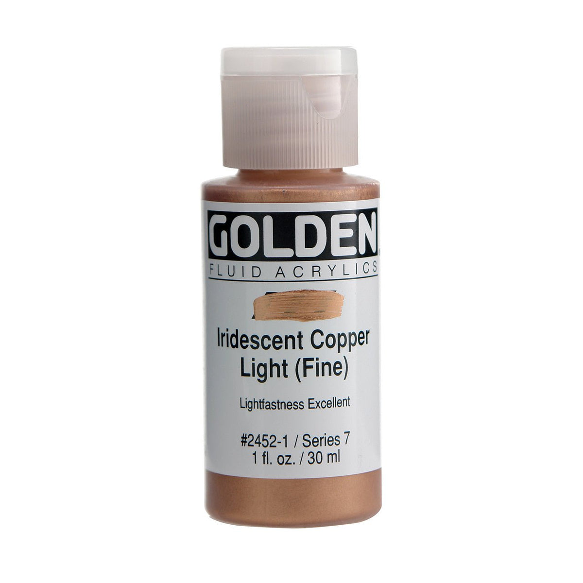 Golden Fluid Acrylic Iridescent Copper Light (fine) 1 oz - merriartist.com