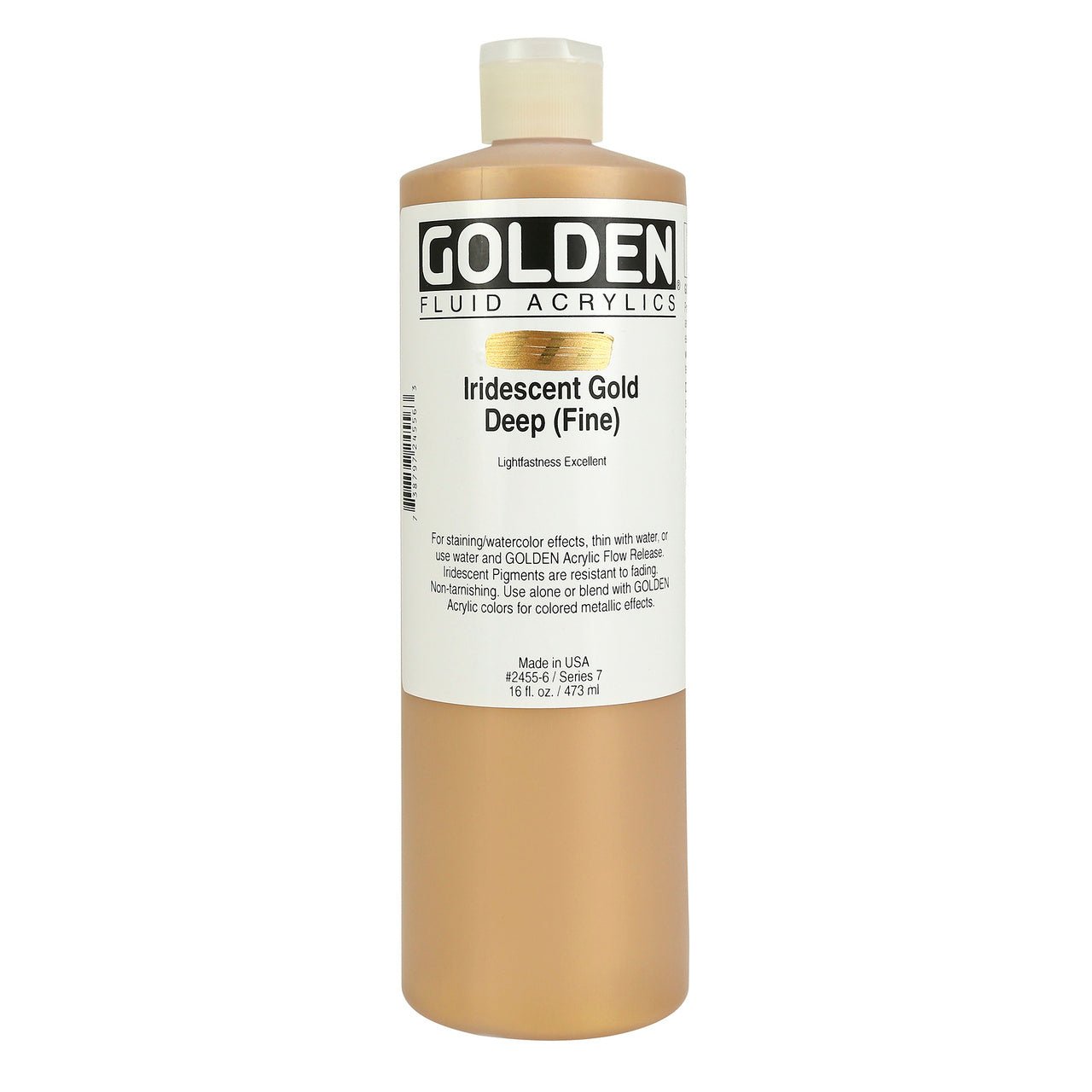 Golden Fluid Acrylic Iridescent Gold Deep (fine) 16 oz - merriartist.com