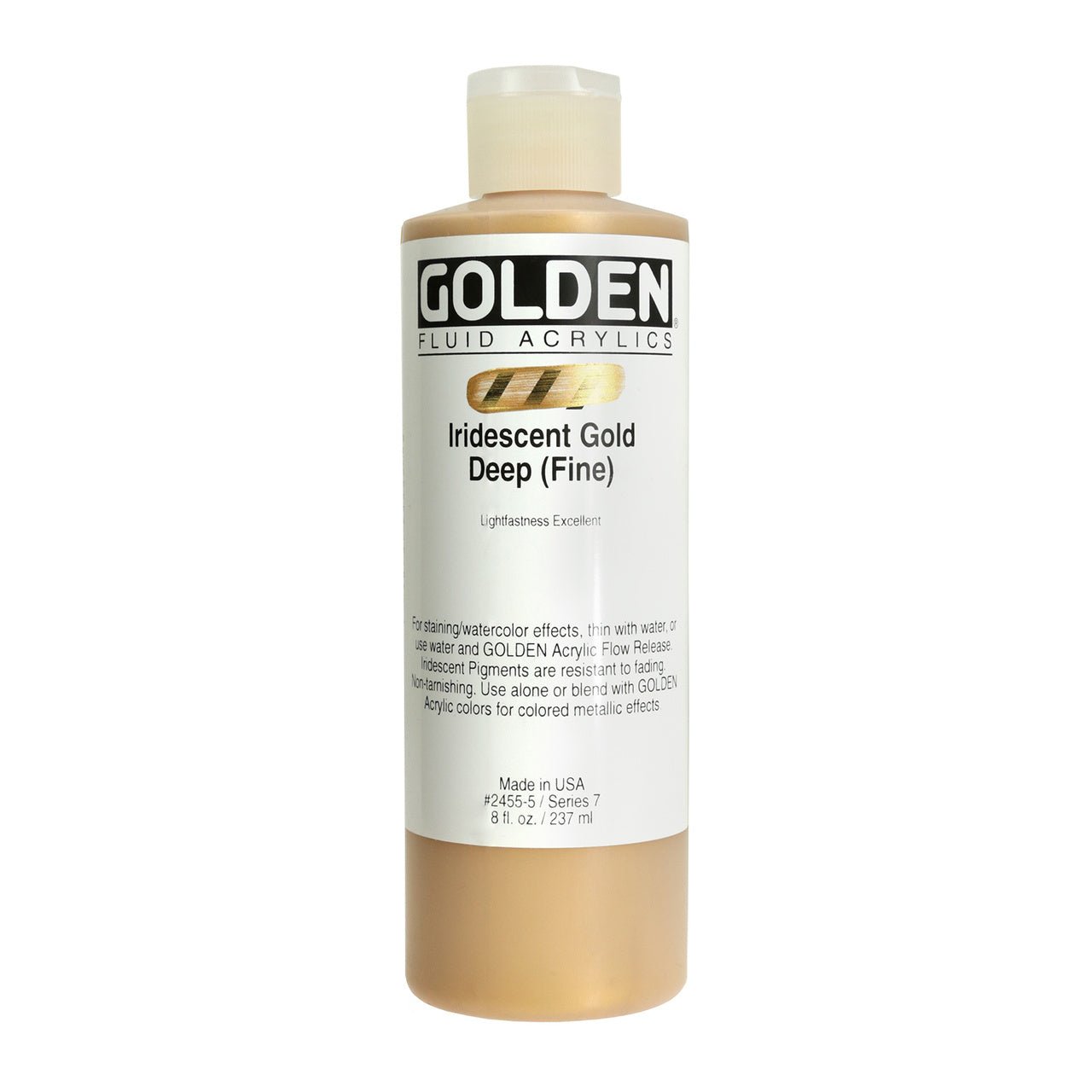 Golden Fluid Acrylic Iridescent Gold Deep (fine 8 oz - merriartist.com