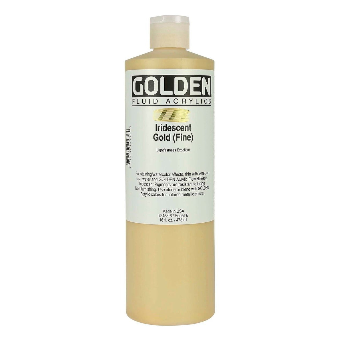 Golden Fluid Acrylic Iridescent Gold (fine) 16 oz - merriartist.com
