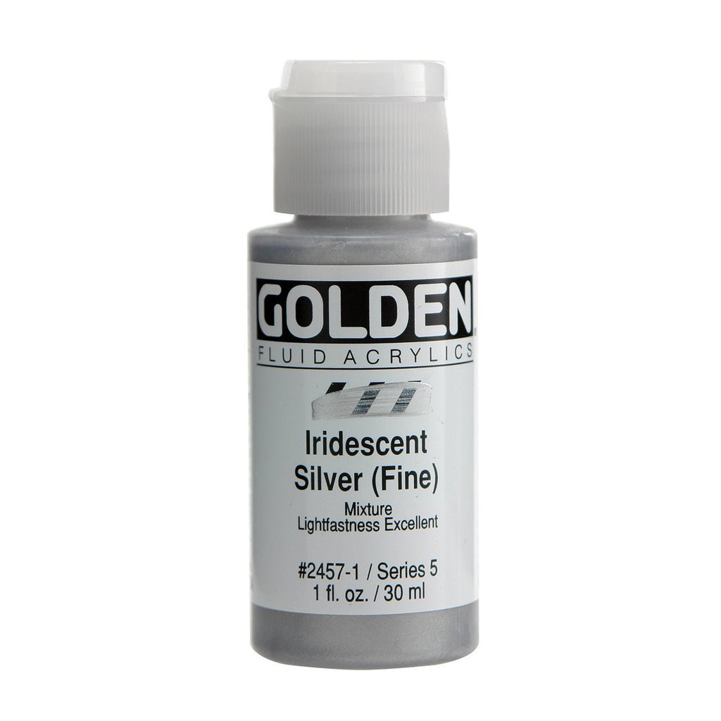 Golden Fluid Acrylic Iridescent Silver (Fine) 1 oz