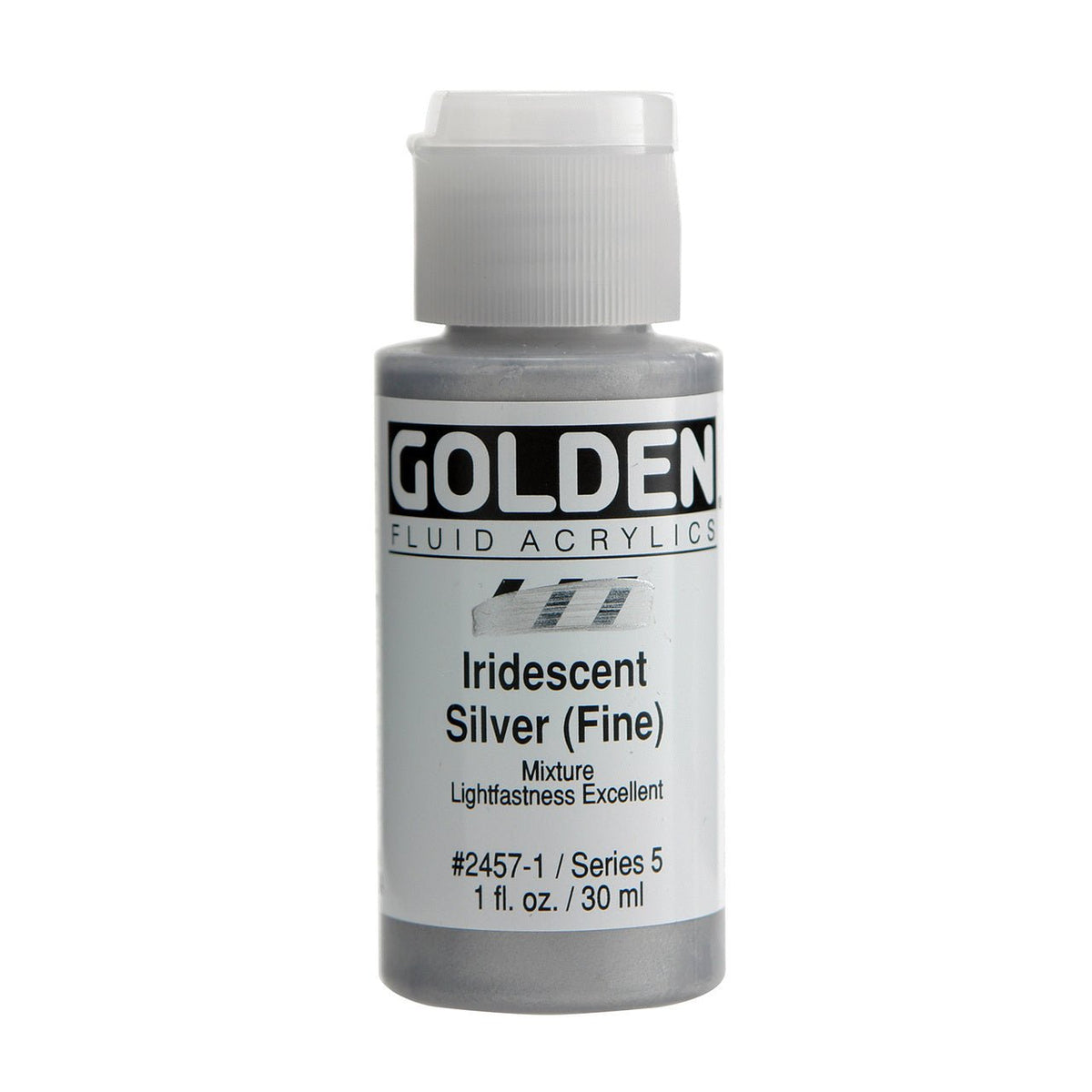 Golden Fluid Acrylics - Iridescent Silver (Fine), 1 oz bottle