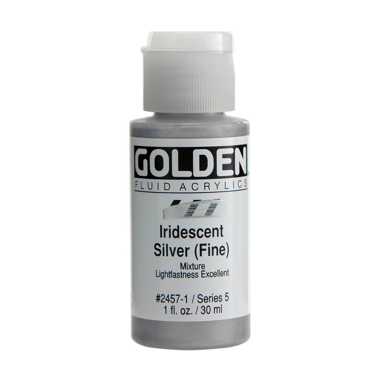 Golden Fluid Acrylic Iridescent Silver (fine) 1 oz - merriartist.com