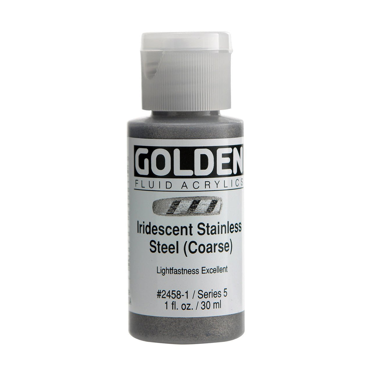 Golden Fluid Acrylic Iridescent Stainless Steel 1 oz - merriartist.com
