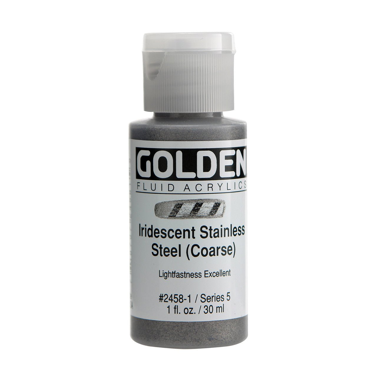 Golden Fluid Acrylic Iridescent Stainless Steel 1 oz - merriartist.com