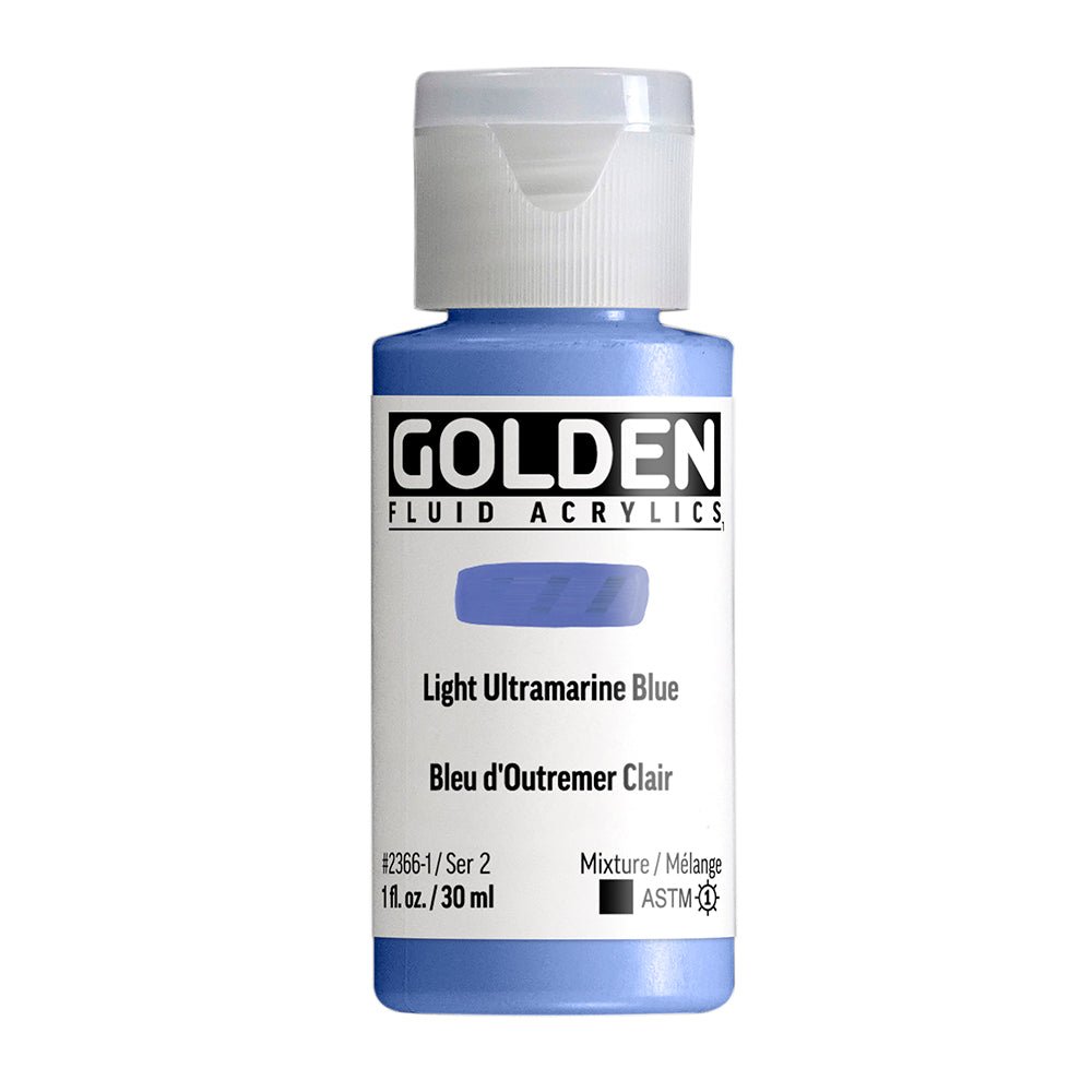 Golden Fluid Acrylic Light Ultramarine Blue 1 oz (pre-order) - The Merri Artist - merriartist.com