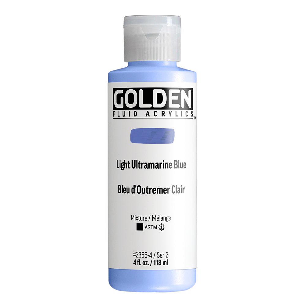 Golden Fluid Acrylic Light Ultramarine Blue 4 oz (pre-order) - The Merri Artist - merriartist.com