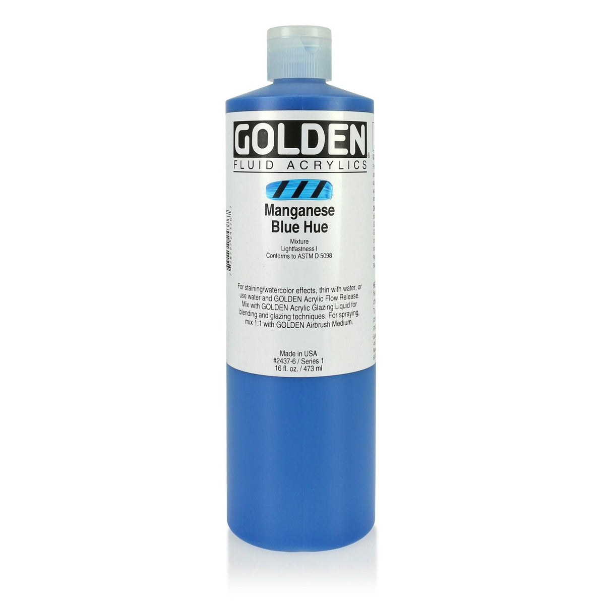Golden Fluid Acrylic Manganese Blue Hue 16 oz - merriartist.com