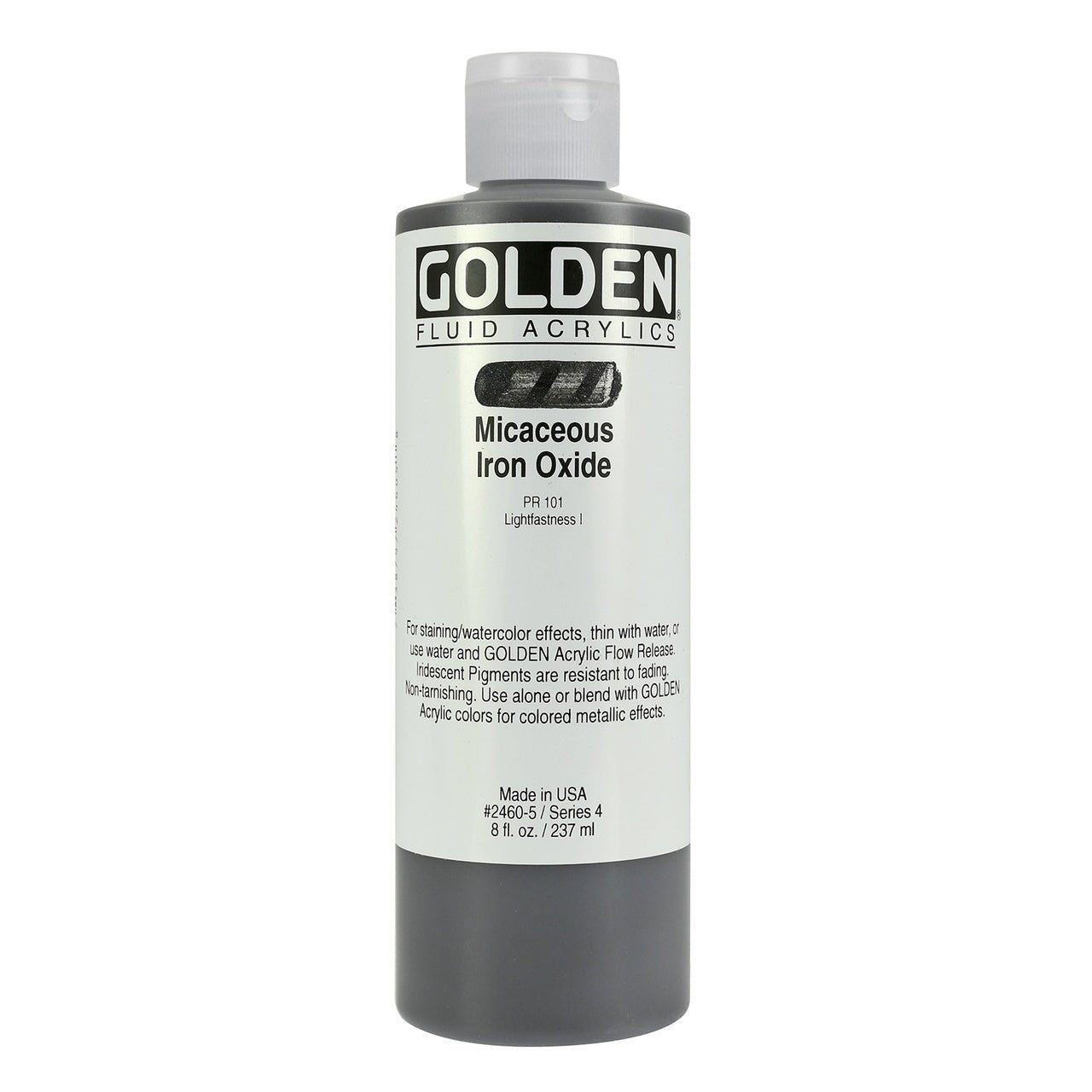 Golden Fluid Acrylic Micaceous Iron Oxide 8 oz - merriartist.com