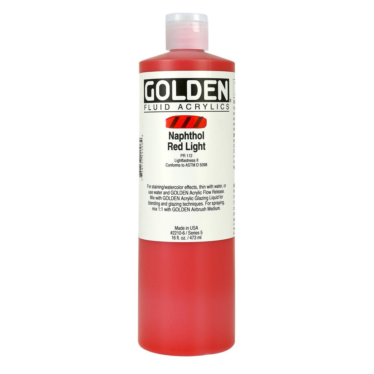 Golden Fluid Acrylic Naphthol Red Light 16 oz - merriartist.com