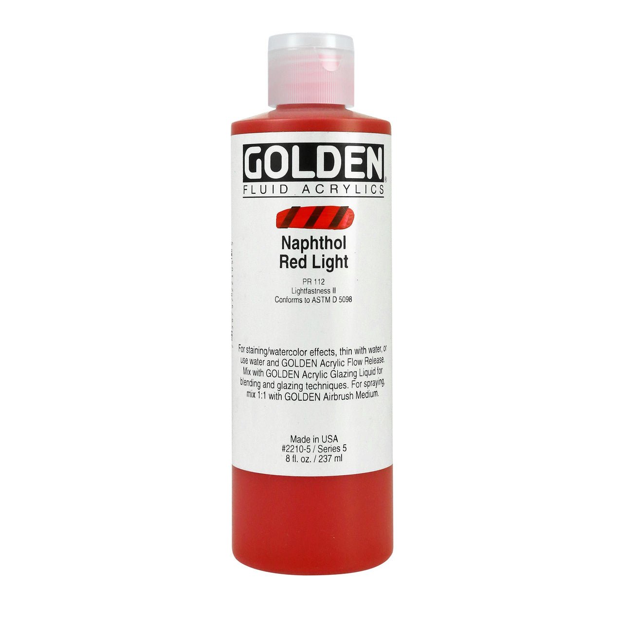 Golden Fluid Acrylic Naphthol Red Light 8 oz - merriartist.com