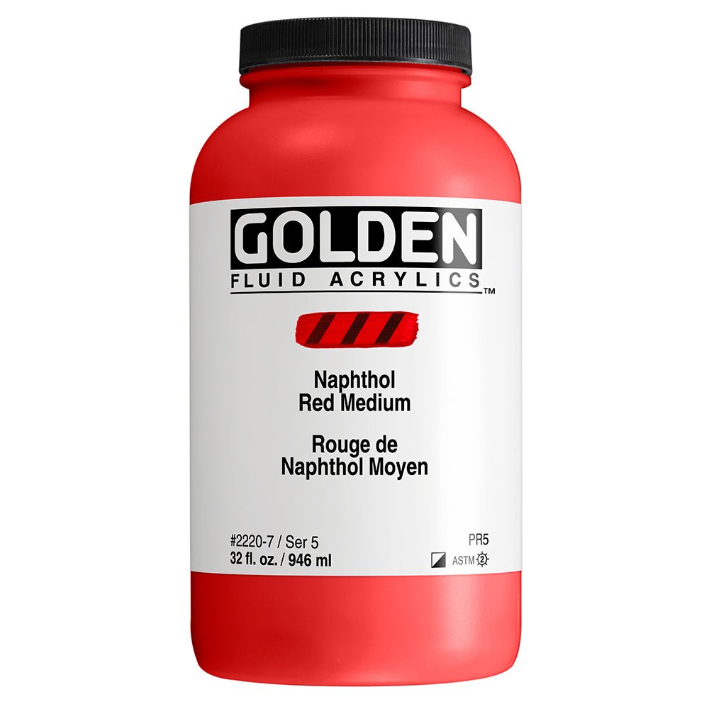 Golden Fluid Acrylic Naphthol Red Medium 32 oz - merriartist.com